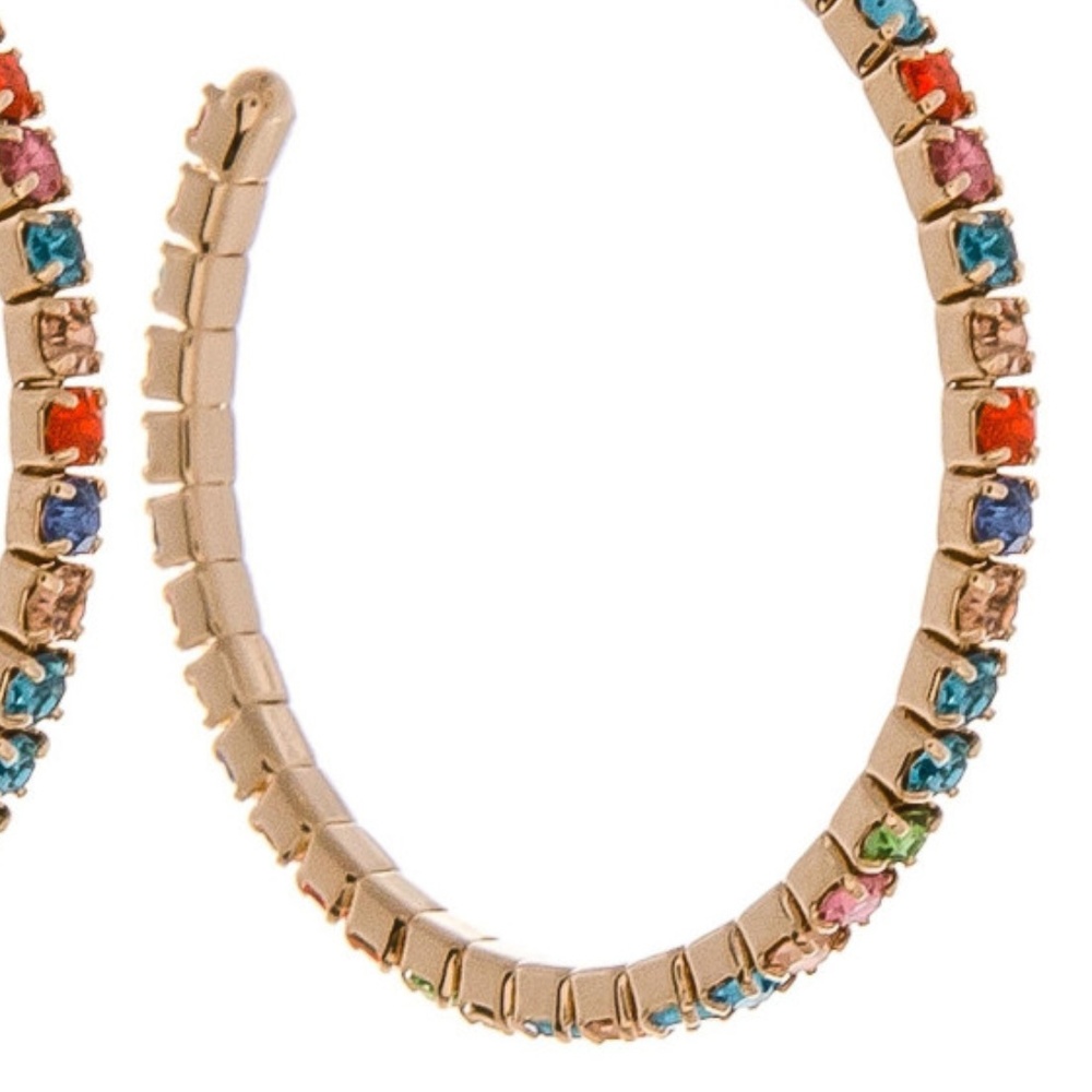 NWT *BOUTIQUE* HOOP Multi-Color Earrings - Picture 2 of 2